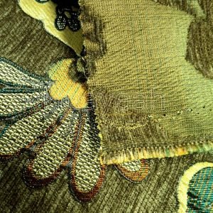chenille jacquard fabric backside